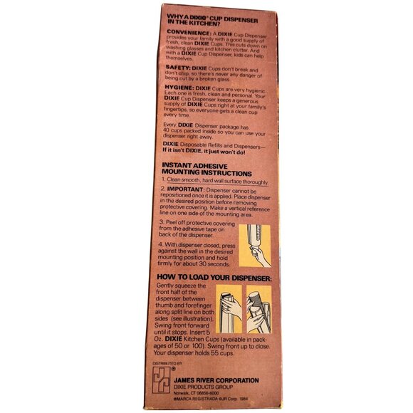 Vintage 1984 Dixie 5 Oz Kitchen Cup Dispenser & Cups Spice Design Collection NOS - Picture 3 of 9